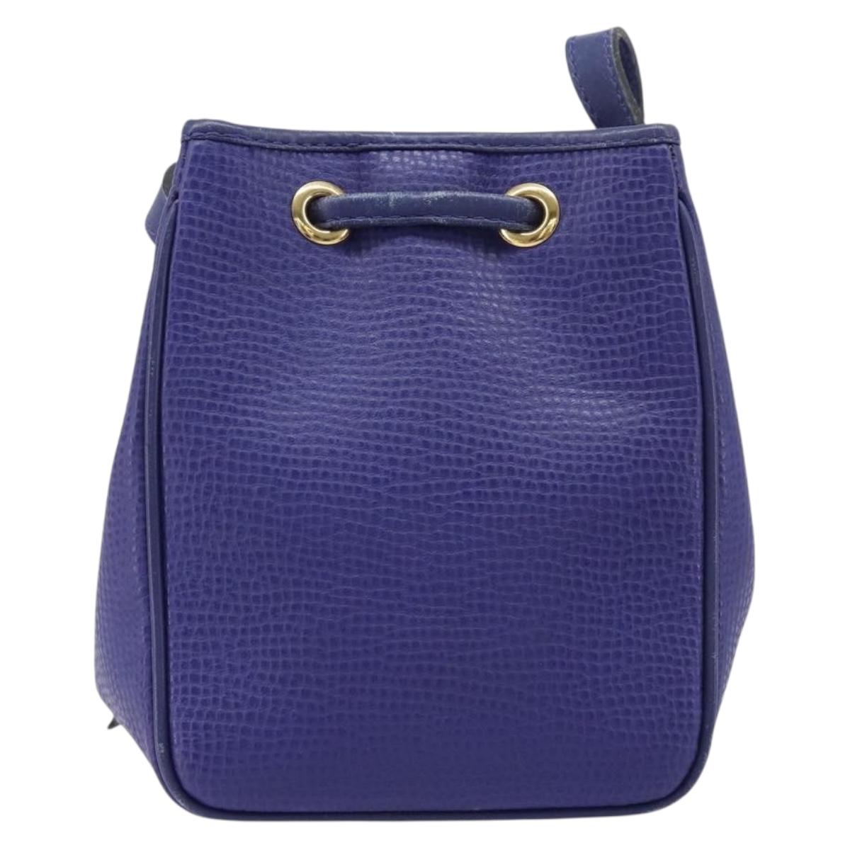 Christian Dior Shoulder Bag Leather Purple Gold Auth BA17038