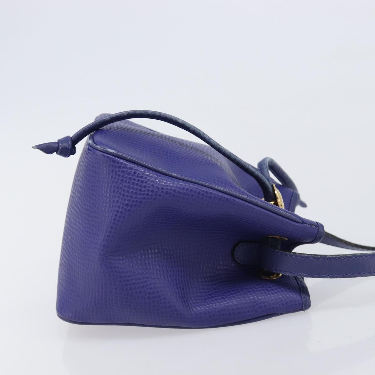 Christian Dior Shoulder Bag Leather Purple Gold Auth BA17038