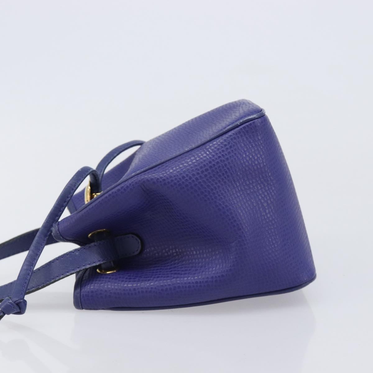 Christian Dior Shoulder Bag Leather Purple Gold Auth BA17038