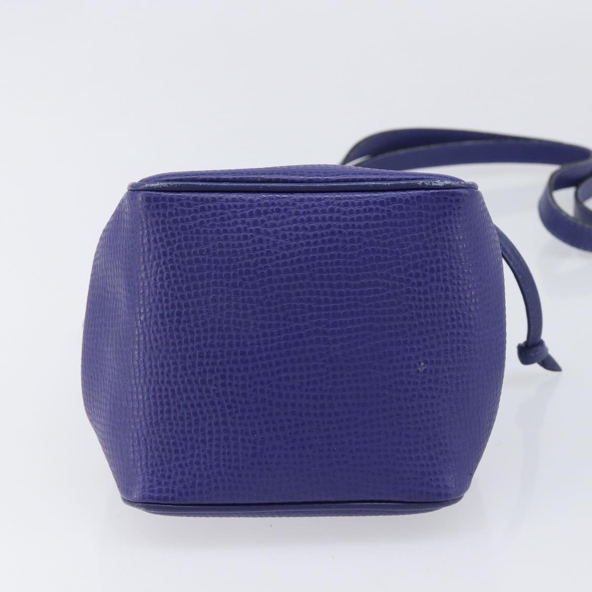 Christian Dior Shoulder Bag Leather Purple Gold Auth BA17038