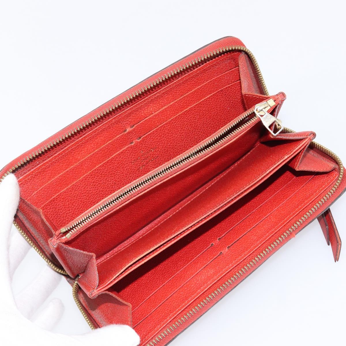 LOUIS VUITTON Long Wallet 2 Set White Red LV Auth BA17044