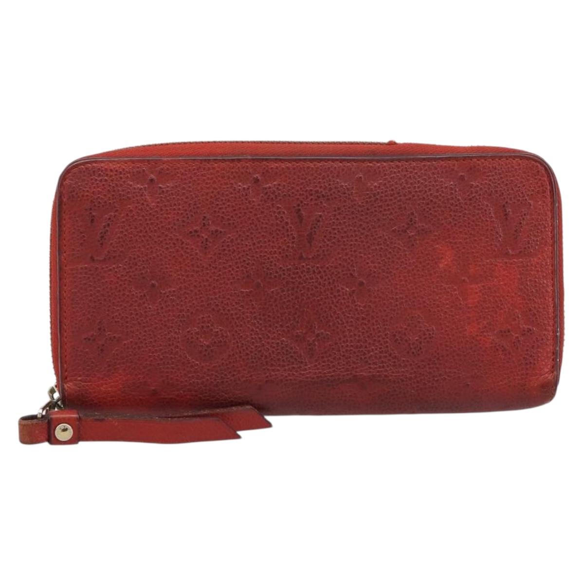 LOUIS VUITTON Long Wallet 2 Set White Red LV Auth BA17044