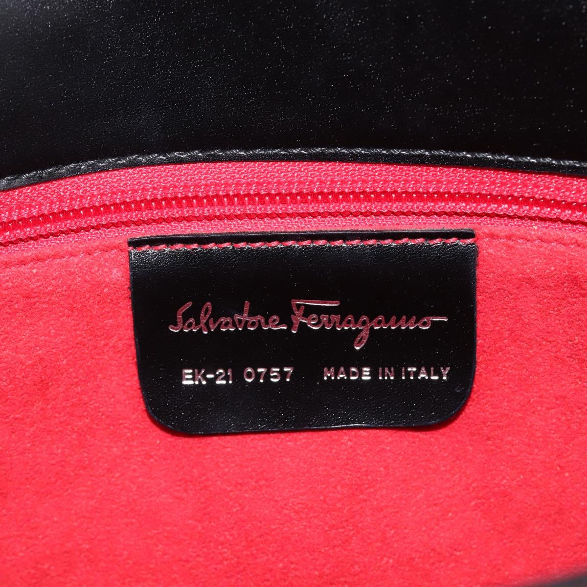 Salvatore Ferragamo Tote Bag Canvas Brown Silver Auth BA17046
