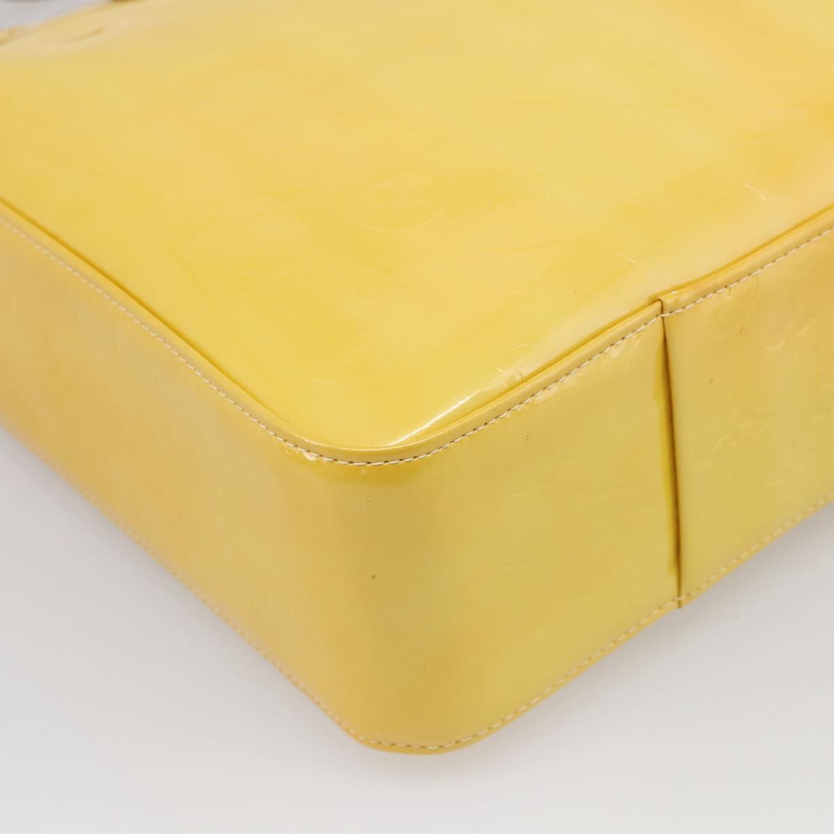 LOUIS VUITTON Monogram Vernis Columbus Tote Bag Lime Yellow M91047 Auth BA17047A