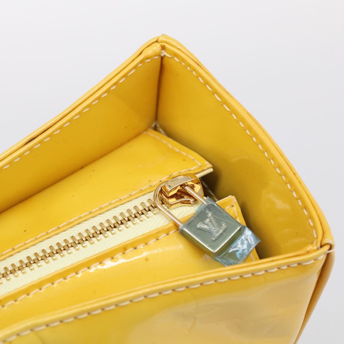LOUIS VUITTON Monogram Vernis Columbus Tote Bag Lime Yellow M91047 Auth BA17047A