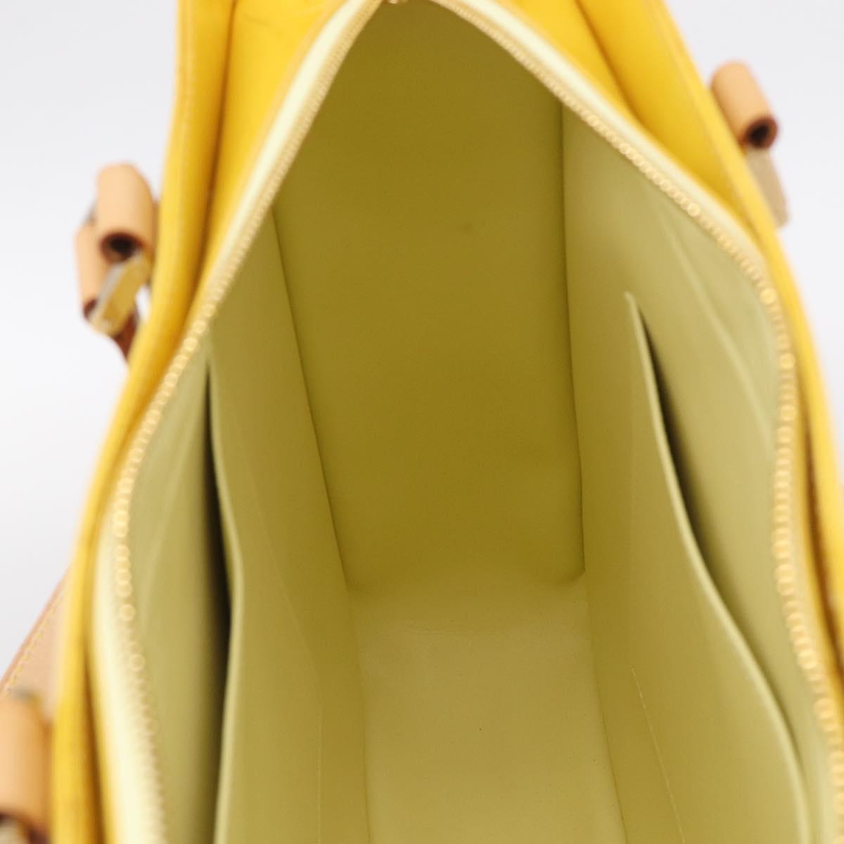 LOUIS VUITTON Monogram Vernis Columbus Tote Bag Lime Yellow M91047 Auth BA17047A