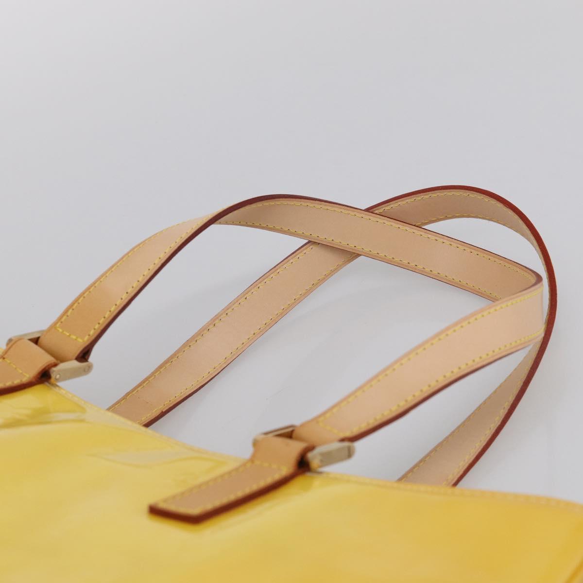 LOUIS VUITTON Monogram Vernis Columbus Tote Bag Lime Yellow M91047 Auth BA17047A