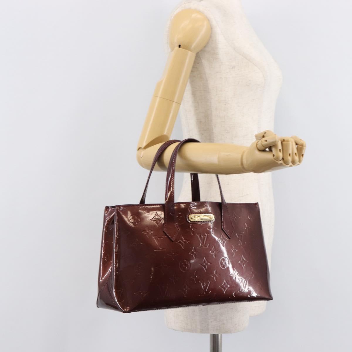 LOUIS VUITTON Monogram Vernis Wilshire PM Bag Rouge Favist M91644 Auth BA17049