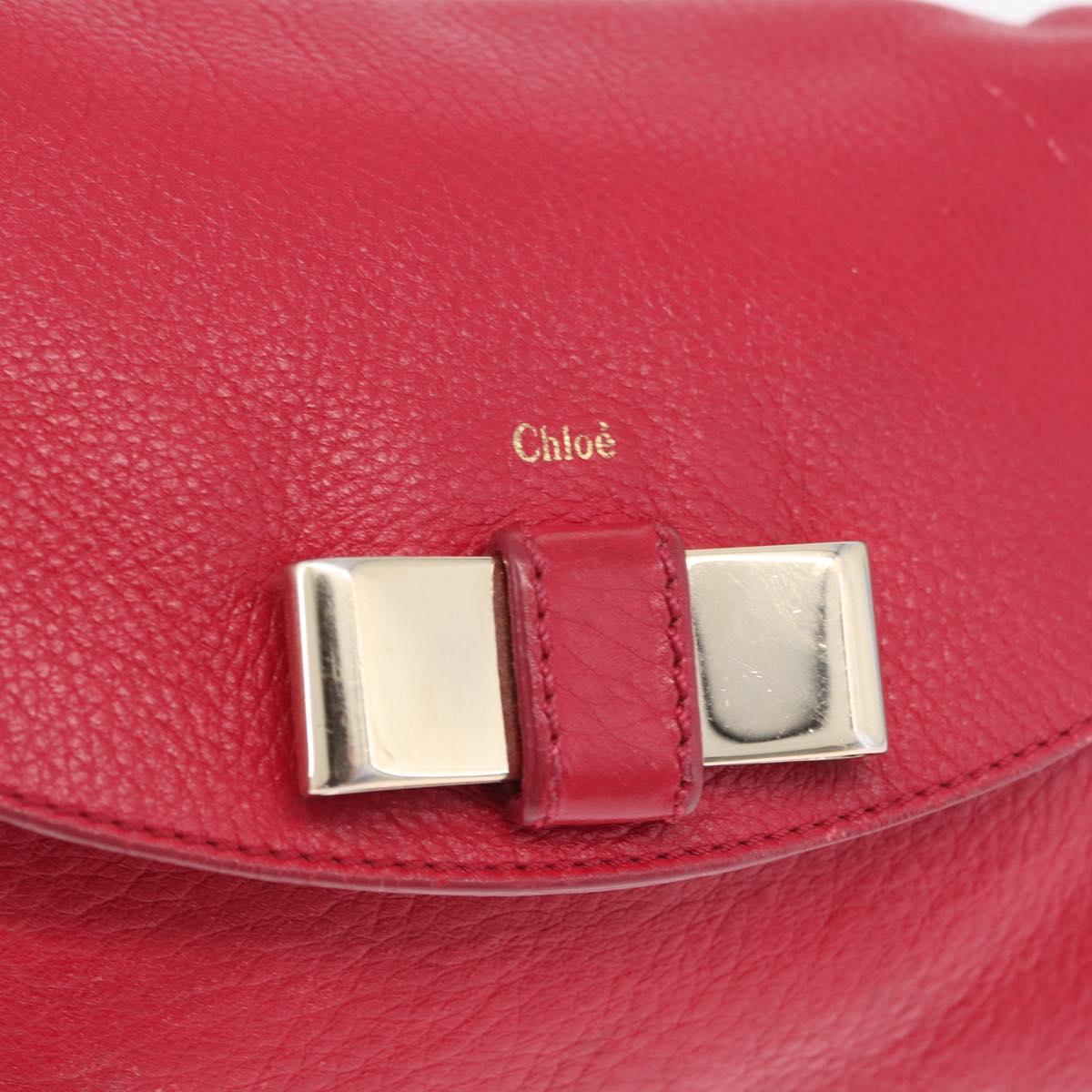 Chloe Lily Shoulder Bag Leather Pink Gold Auth BA17053