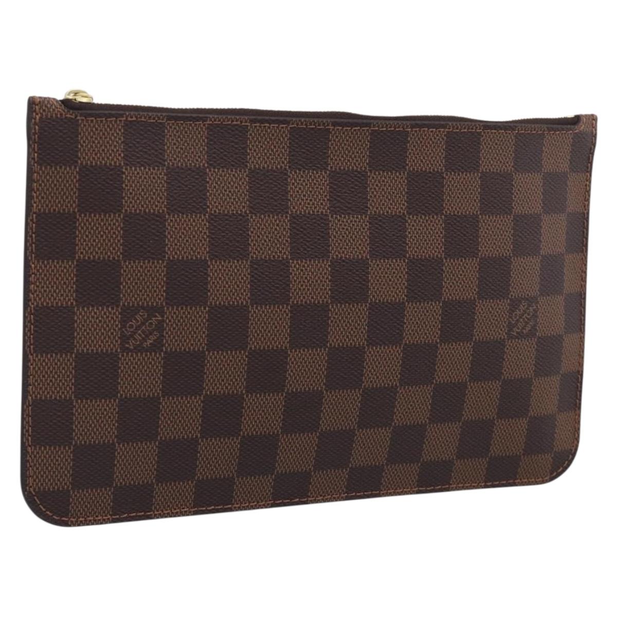 LOUIS VUITTON Damier Ebene Neverfull MM Pouch LV Auth BA17061V