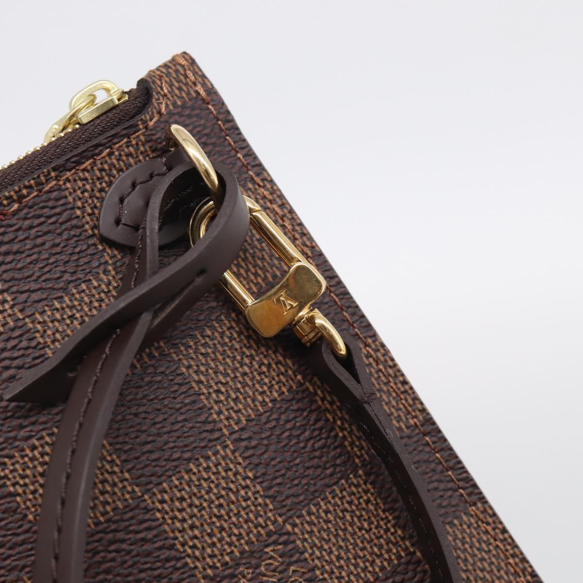 LOUIS VUITTON Damier Ebene Neverfull MM Pouch LV Auth BA17061V