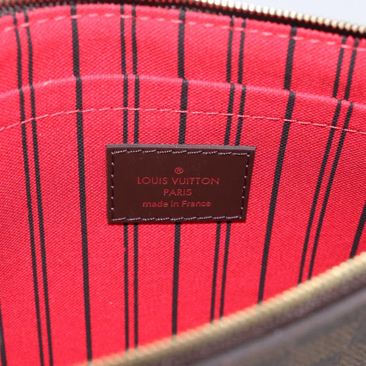 LOUIS VUITTON Damier Ebene Neverfull MM Pouch LV Auth BA17061V