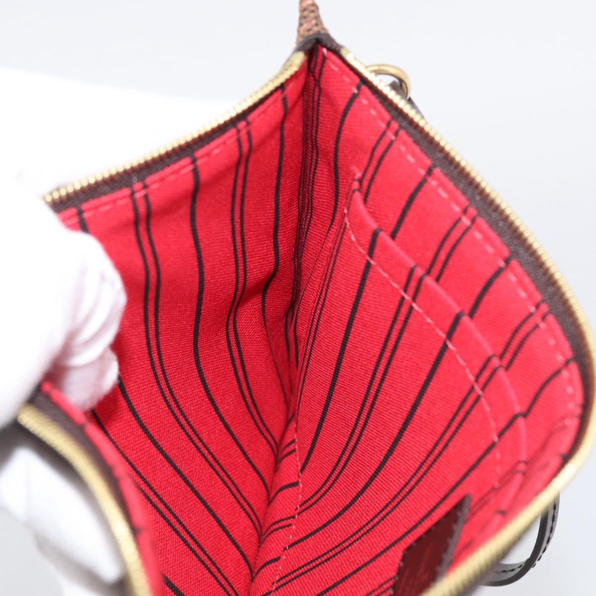LOUIS VUITTON Damier Ebene Neverfull MM Pouch LV Auth BA17061V