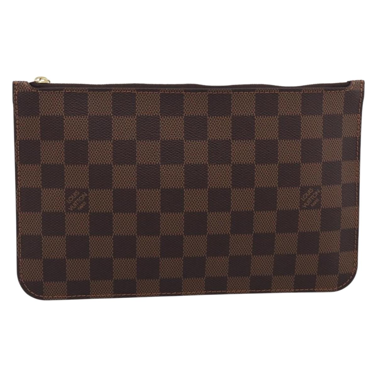 LOUIS VUITTON Damier Ebene Neverfull MM Pouch LV Auth BA17061V