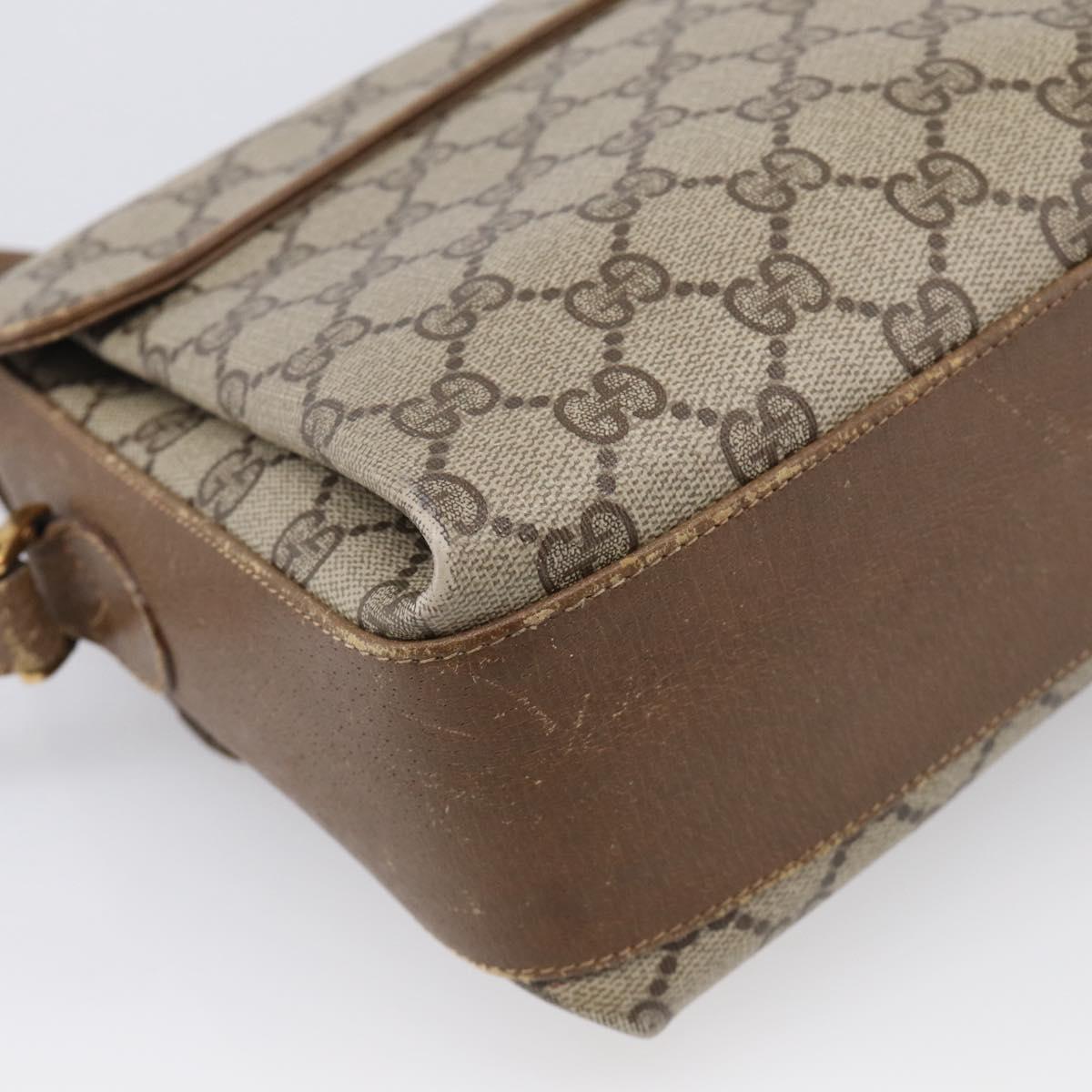 GUCCI GG Supreme Web Sherry Line Shoulder Bag PVC Beige 904 02 084 Auth BA17063