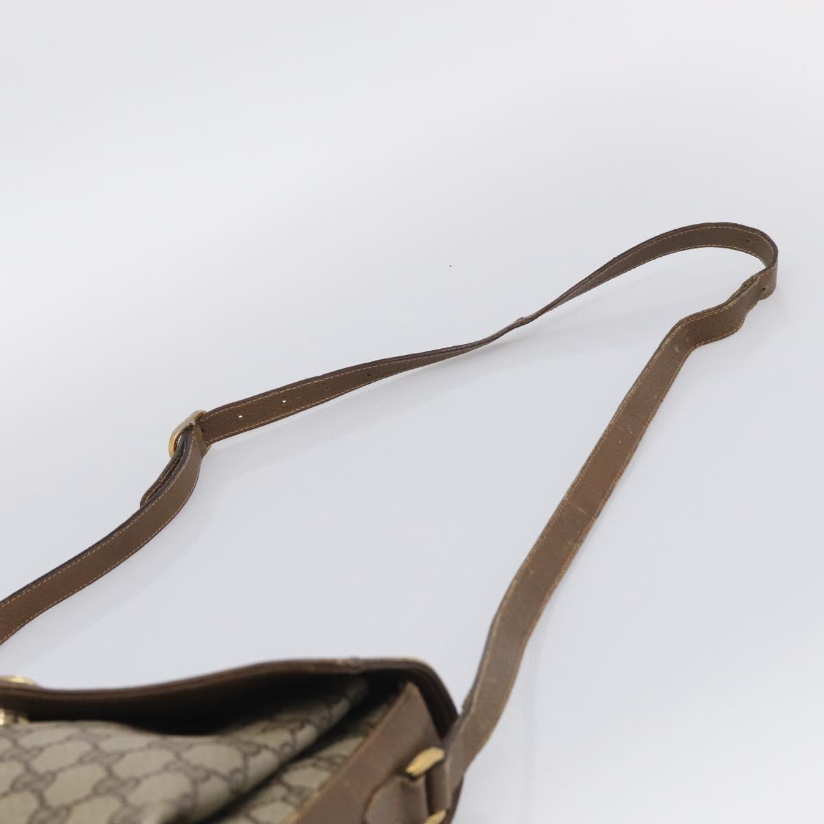 GUCCI GG Supreme Web Sherry Line Shoulder Bag PVC Beige 904 02 084 Auth BA17063