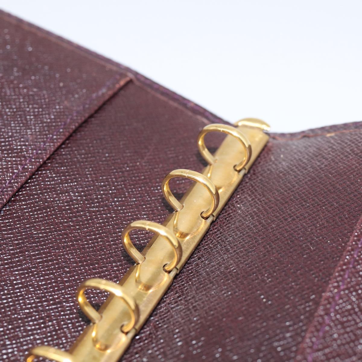 LOUIS VUITTON Taiga Agenda PM Day Planner Cover Acajou R20416 LV Auth BA17068