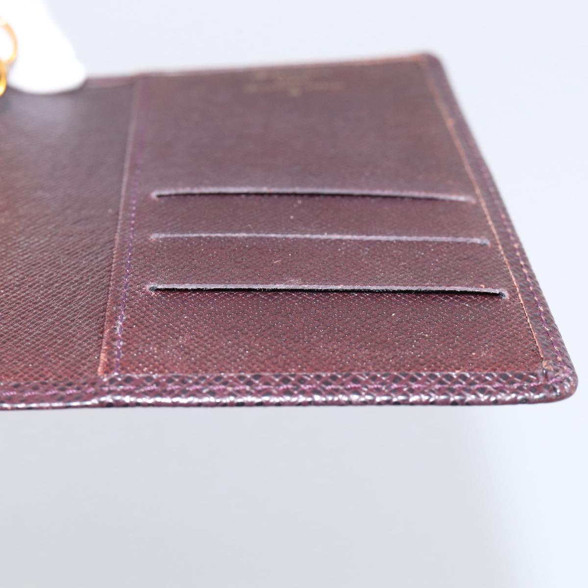 LOUIS VUITTON Taiga Agenda PM Day Planner Cover Acajou R20416 LV Auth BA17068
