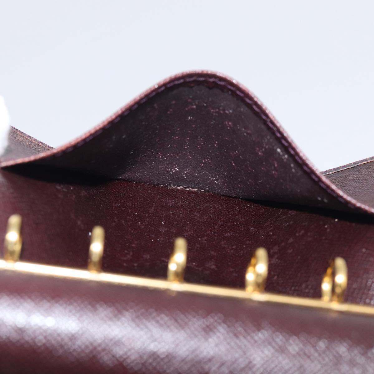 LOUIS VUITTON Taiga Agenda PM Day Planner Cover Acajou R20416 LV Auth BA17068