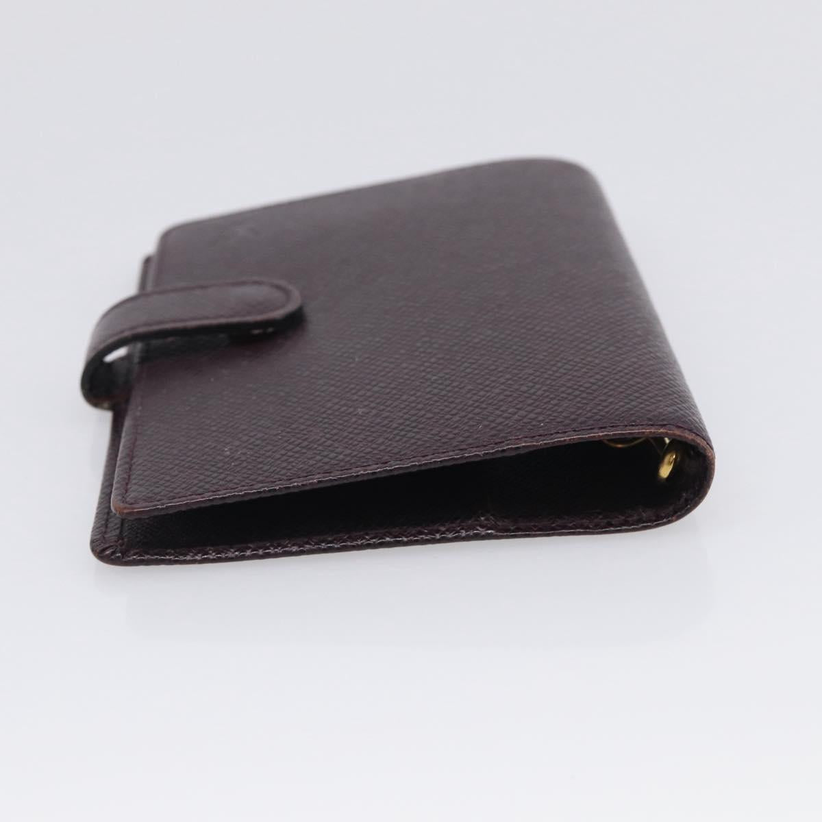LOUIS VUITTON Taiga Agenda PM Day Planner Cover Acajou R20416 LV Auth BA17068