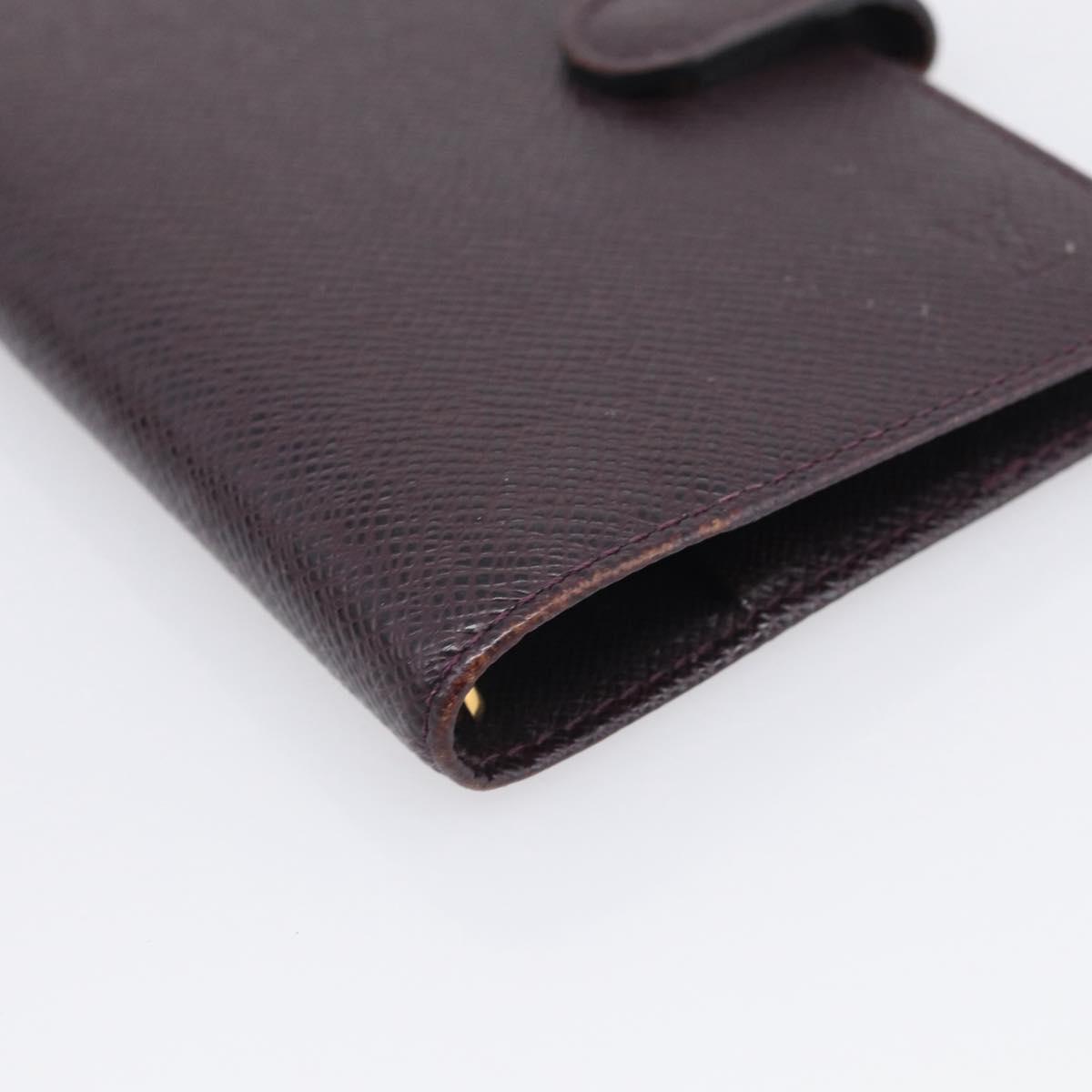 LOUIS VUITTON Taiga Agenda PM Day Planner Cover Acajou R20416 LV Auth BA17068