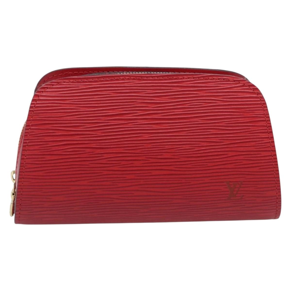 LOUIS VUITTON Epi Dauphine PM Pouch Red M48447 LV Auth BA17070