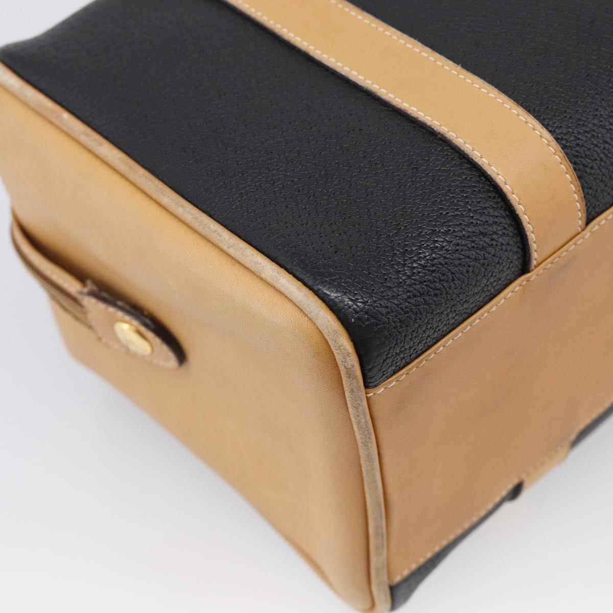 GUCCI Hand Bag Leather Black Gold 000 58 0140 Auth BA17073