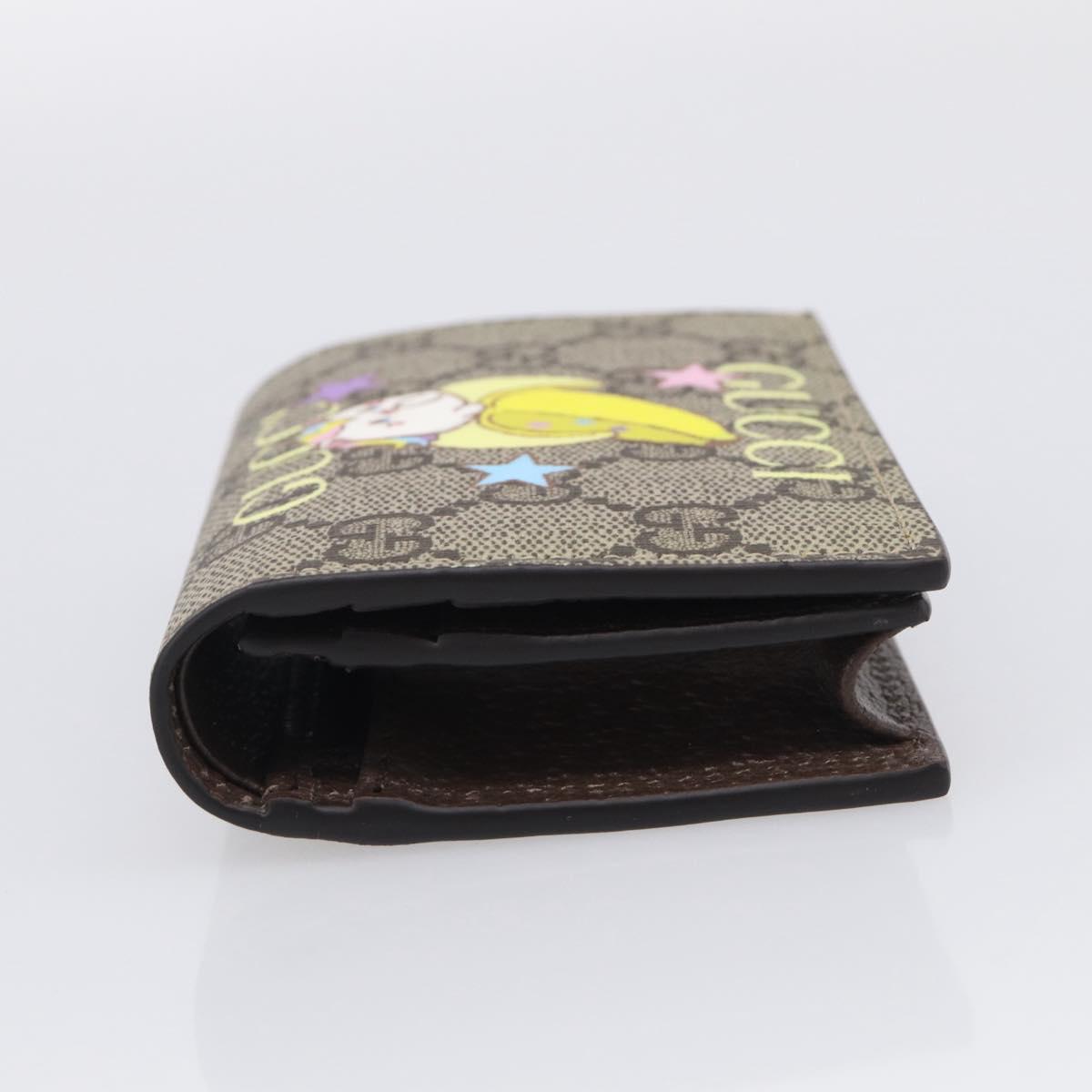GUCCI GG Supreme Bananya Collaboration Wallet PVC Beige 701009 Auth BA17085M