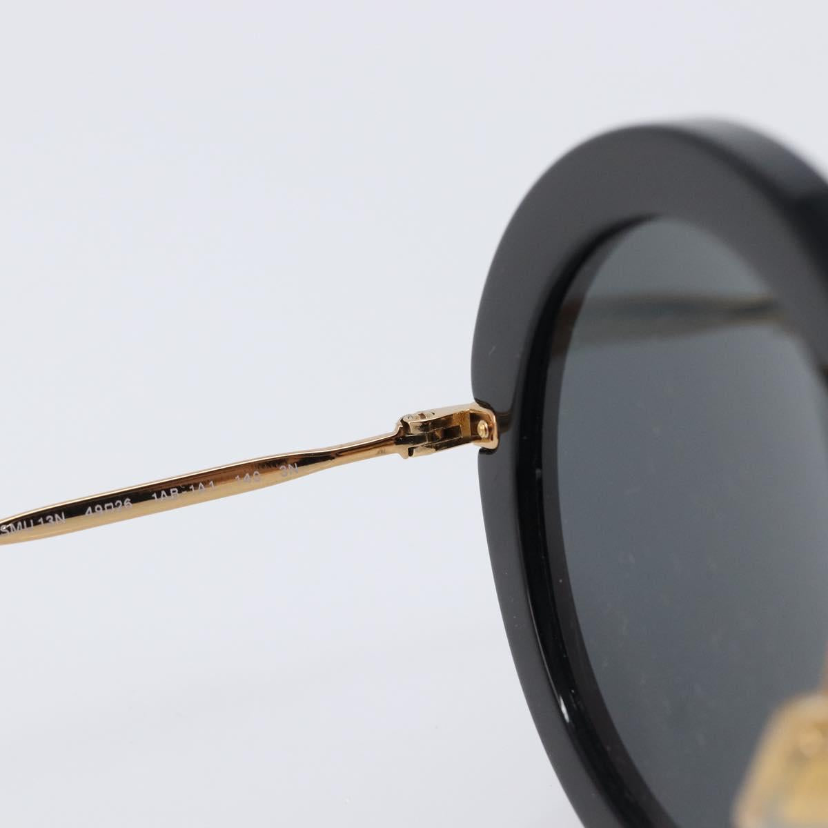 Miu Miu Sunglasses Metal Black Gold Auth BA17096