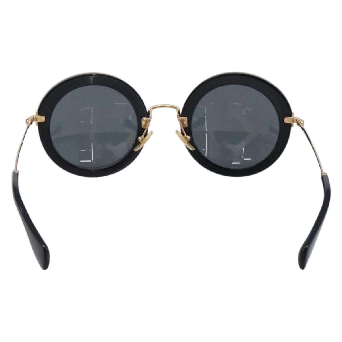 Miu Miu Sunglasses Metal Black Gold Auth BA17096