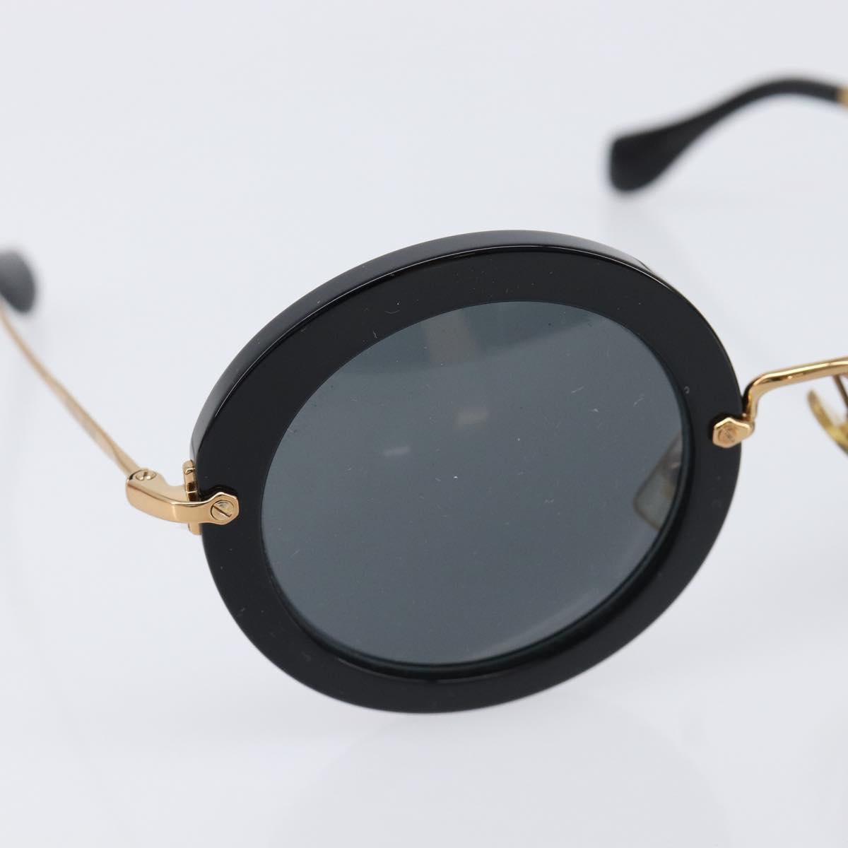 Miu Miu Sunglasses Metal Black Gold Auth BA17096