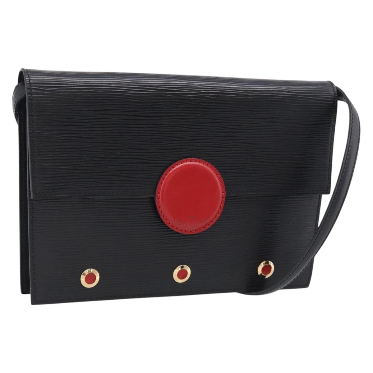 LOUIS VUITTON Epi Hublot Shoulder Bag Black Red M52557 LV Auth BA17099A