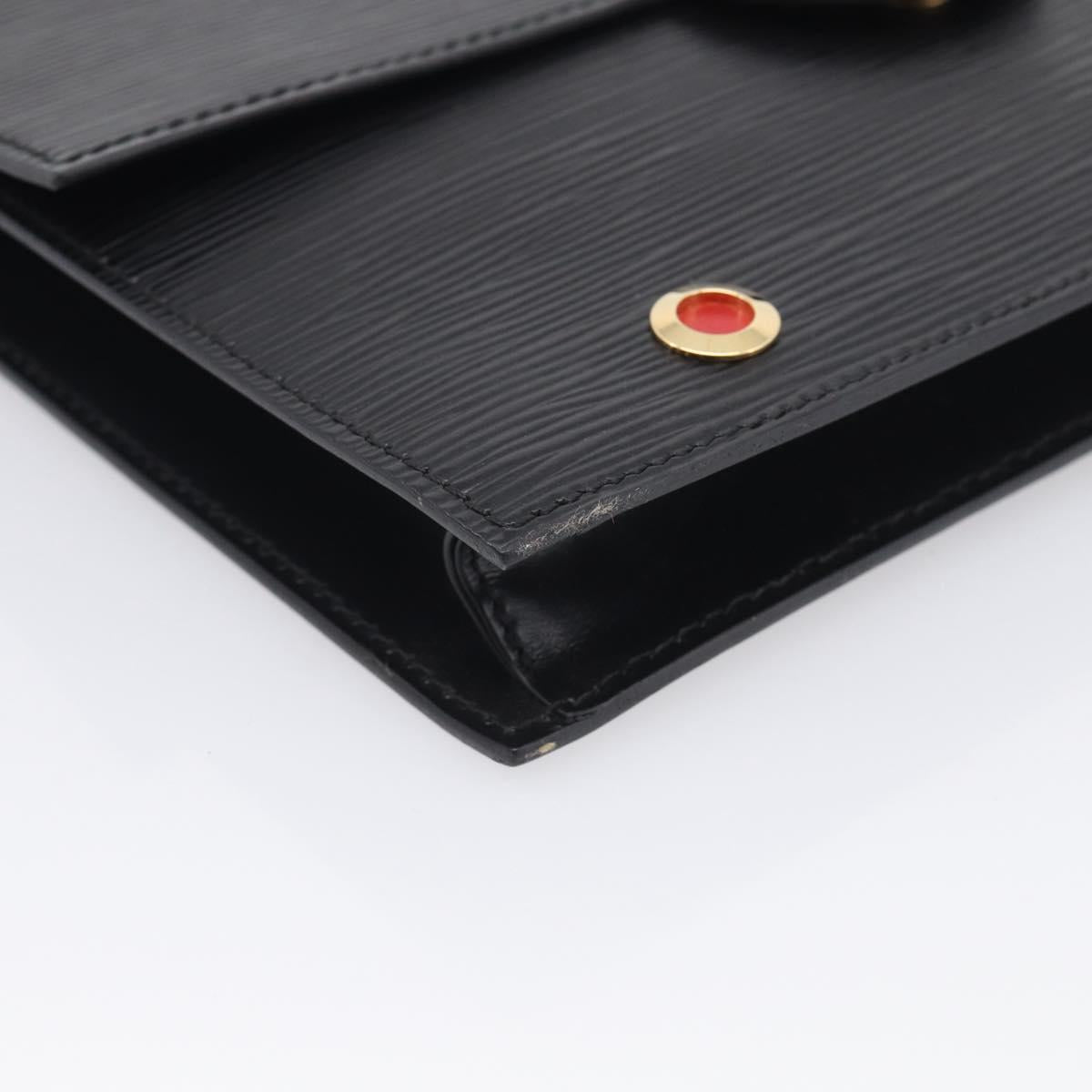 LOUIS VUITTON Epi Hublot Shoulder Bag Black Red M52557 LV Auth BA17099A