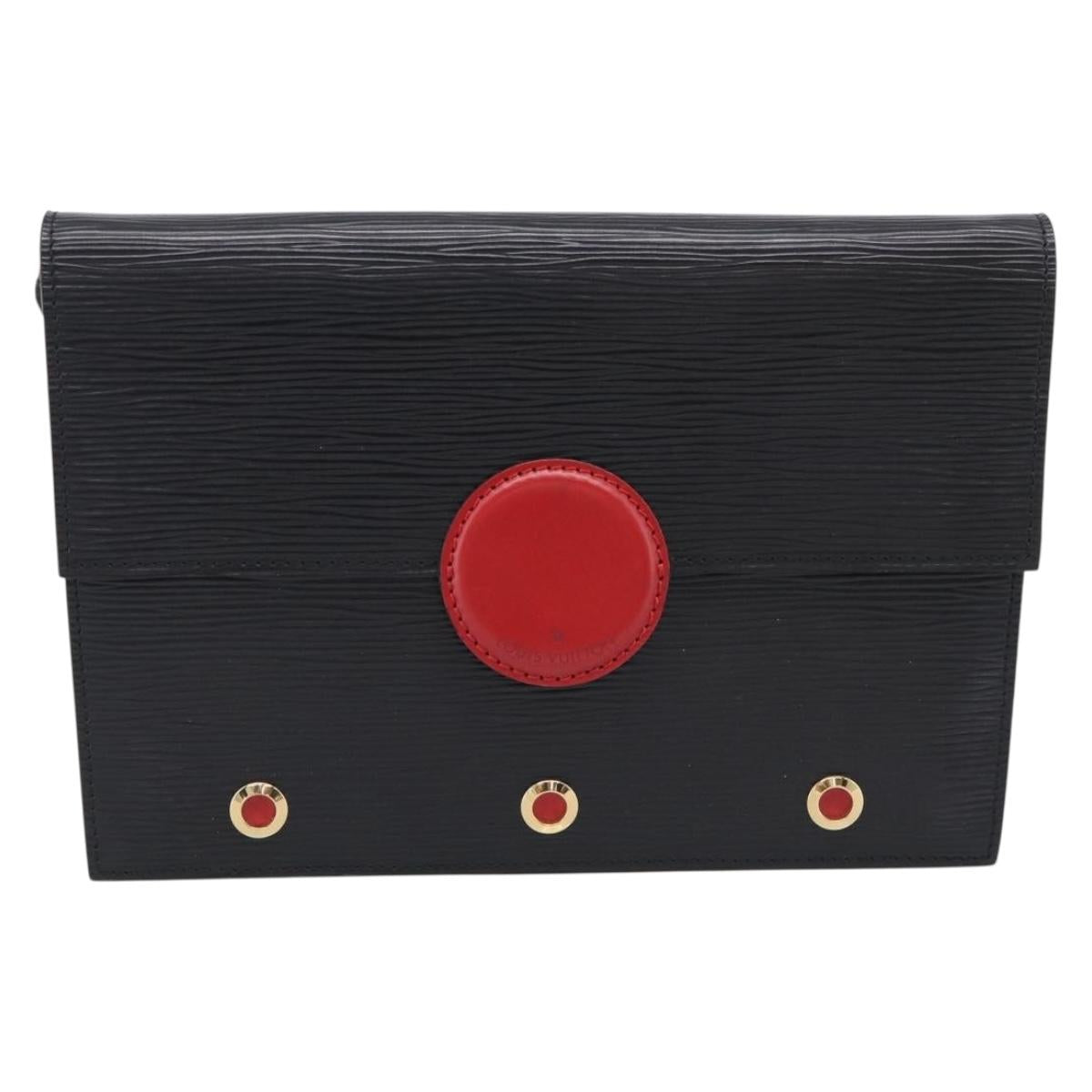 LOUIS VUITTON Epi Hublot Shoulder Bag Black Red M52557 LV Auth BA17099A