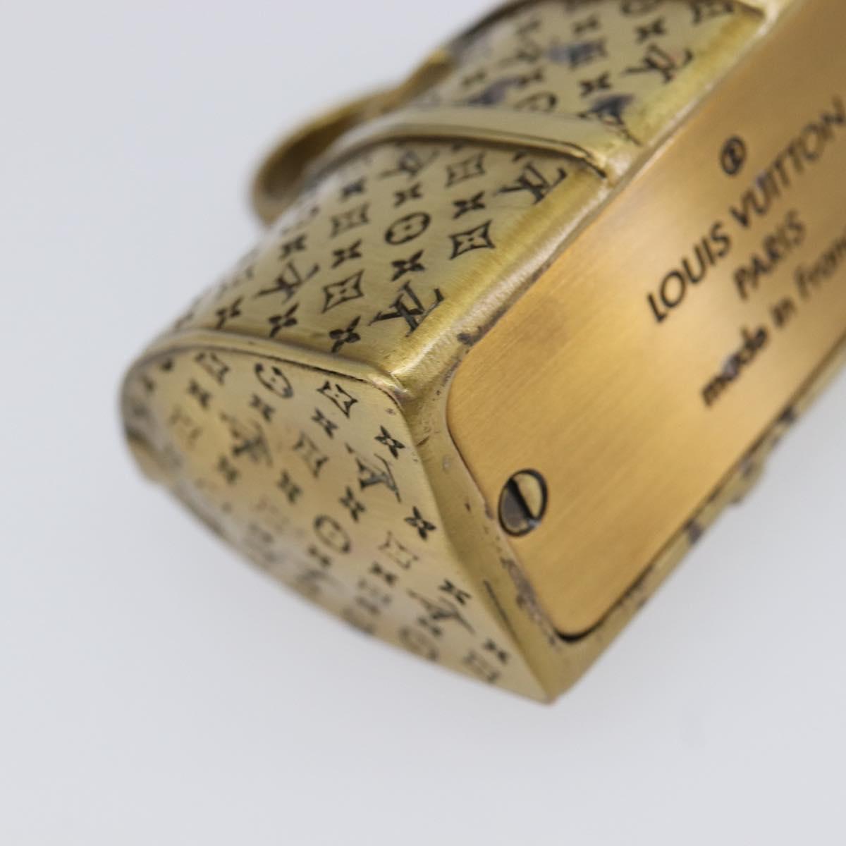 LOUIS VUITTON Keepall Motif Paper Weight Metal Gold Tone LV Auth BA17102