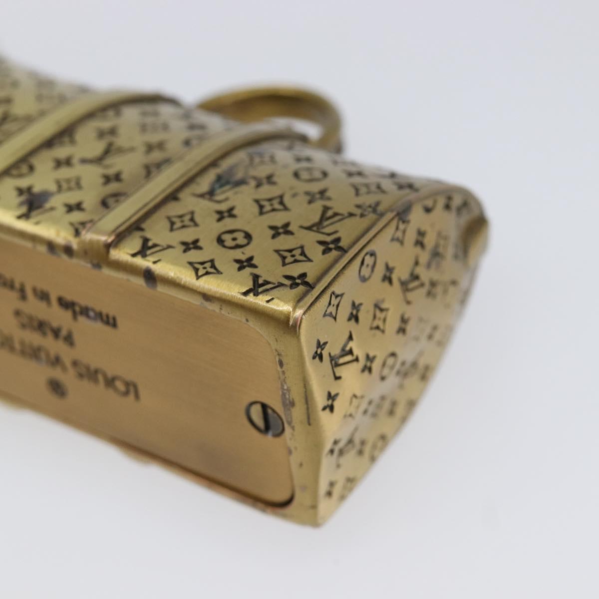 LOUIS VUITTON Keepall Motif Paper Weight Metal Gold Tone LV Auth BA17102