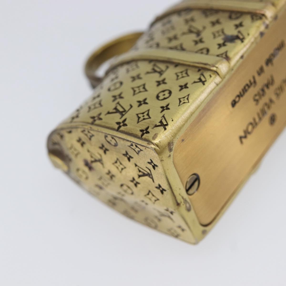 LOUIS VUITTON Keepall Motif Paper Weight Metal Gold Tone LV Auth BA17102