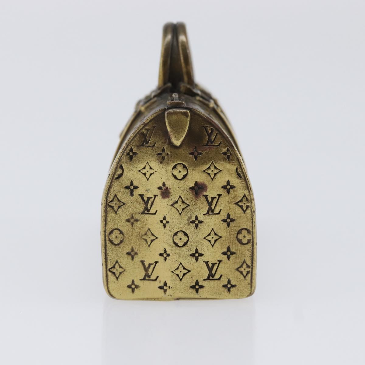 LOUIS VUITTON Keepall Motif Paper Weight Metal Gold Tone LV Auth BA17102