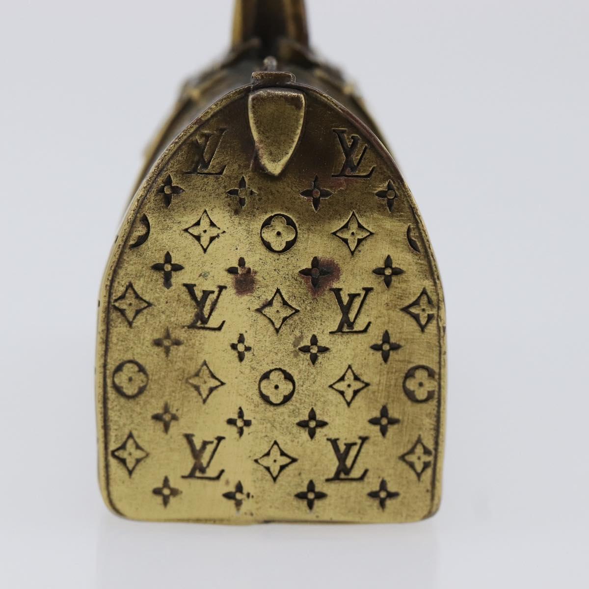 LOUIS VUITTON Keepall Motif Paper Weight Metal Gold Tone LV Auth BA17102