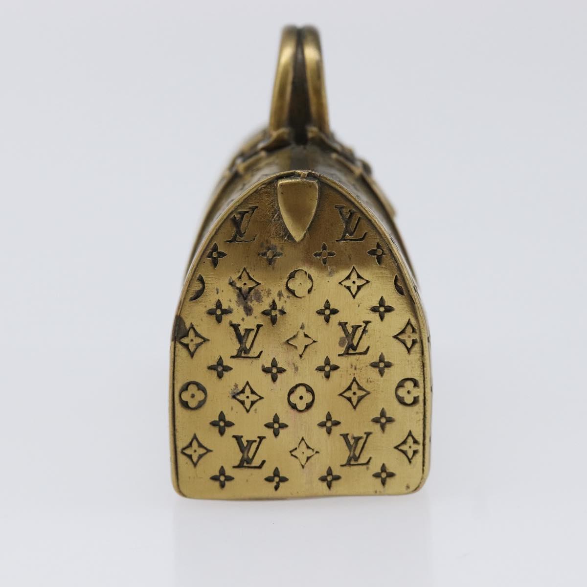LOUIS VUITTON Keepall Motif Paper Weight Metal Gold Tone LV Auth BA17102