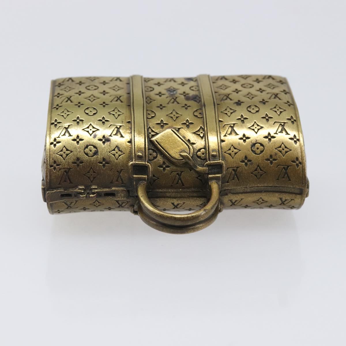 LOUIS VUITTON Keepall Motif Paper Weight Metal Gold Tone LV Auth BA17102