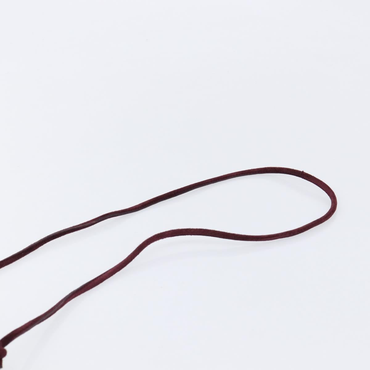 Salvatore Ferragamo Shoulder Bag Suede Bordeaux Gold Auth BA17103