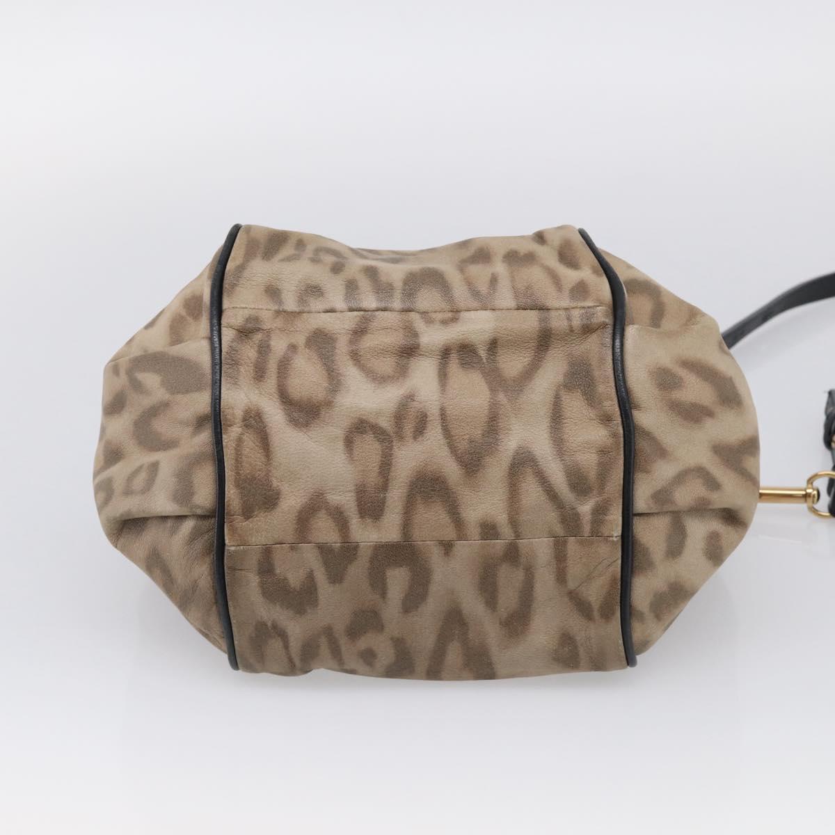 Chloe Etel Hand Bag Leather 2way Beige Gold Auth BA17109