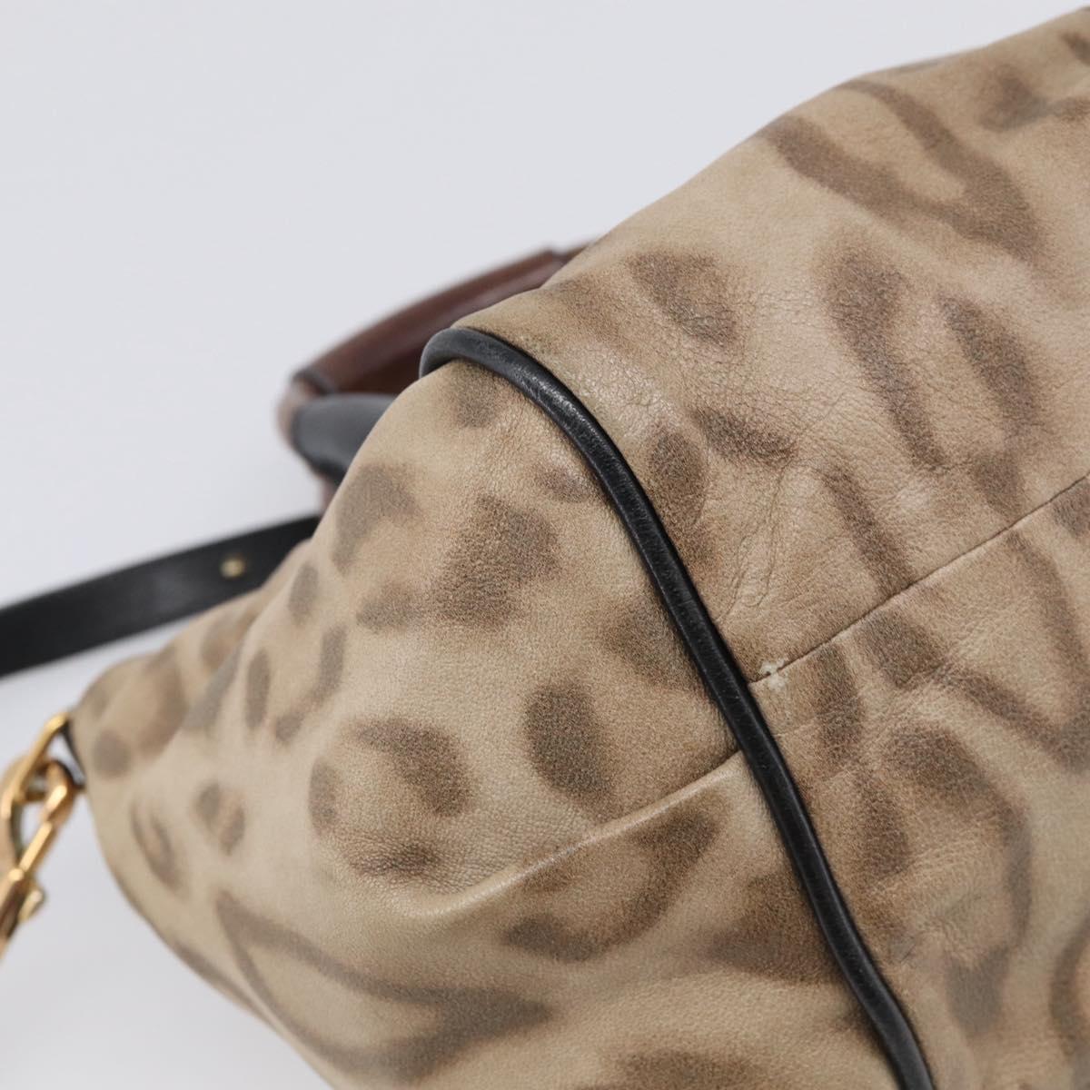 Chloe Etel Hand Bag Leather 2way Beige Gold Auth BA17109