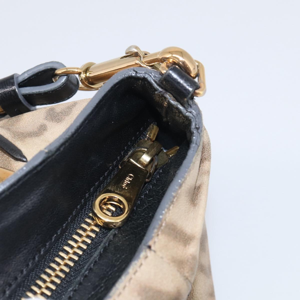 Chloe Etel Hand Bag Leather 2way Beige Gold Auth BA17109