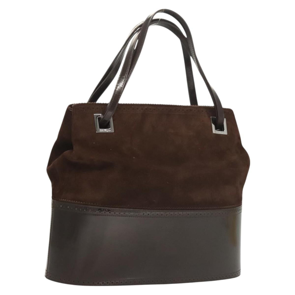 Salvatore Ferragamo Hand Bag Suede Brown Auth BA1711