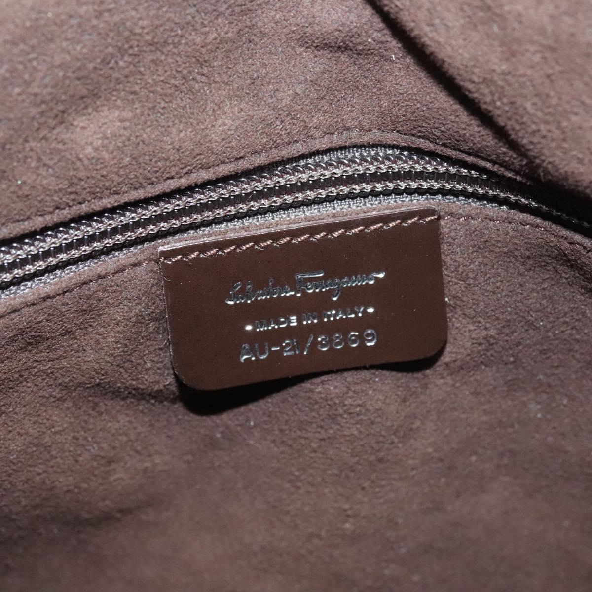 Salvatore Ferragamo Hand Bag Suede Brown Auth BA1711