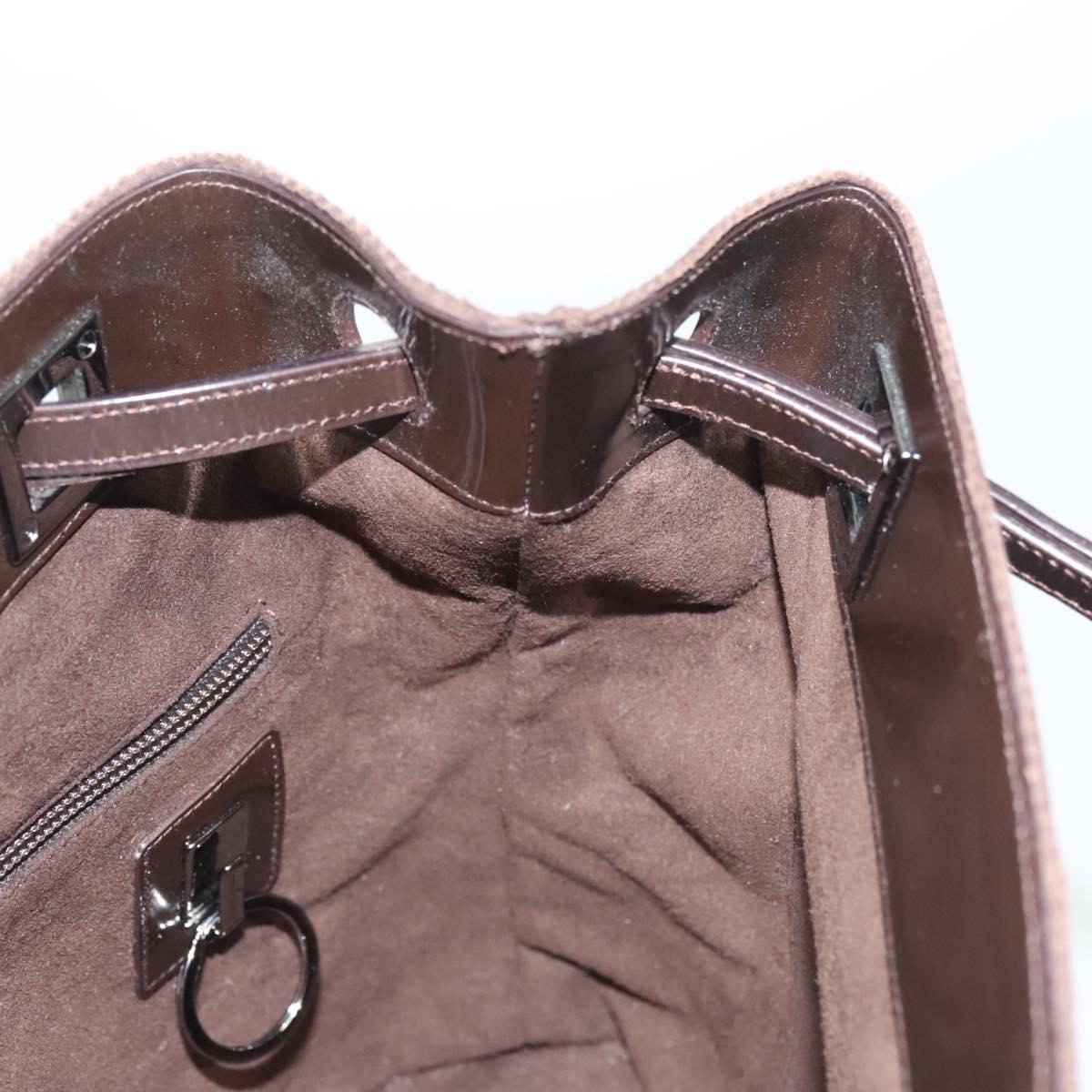Salvatore Ferragamo Hand Bag Suede Brown Auth BA1711