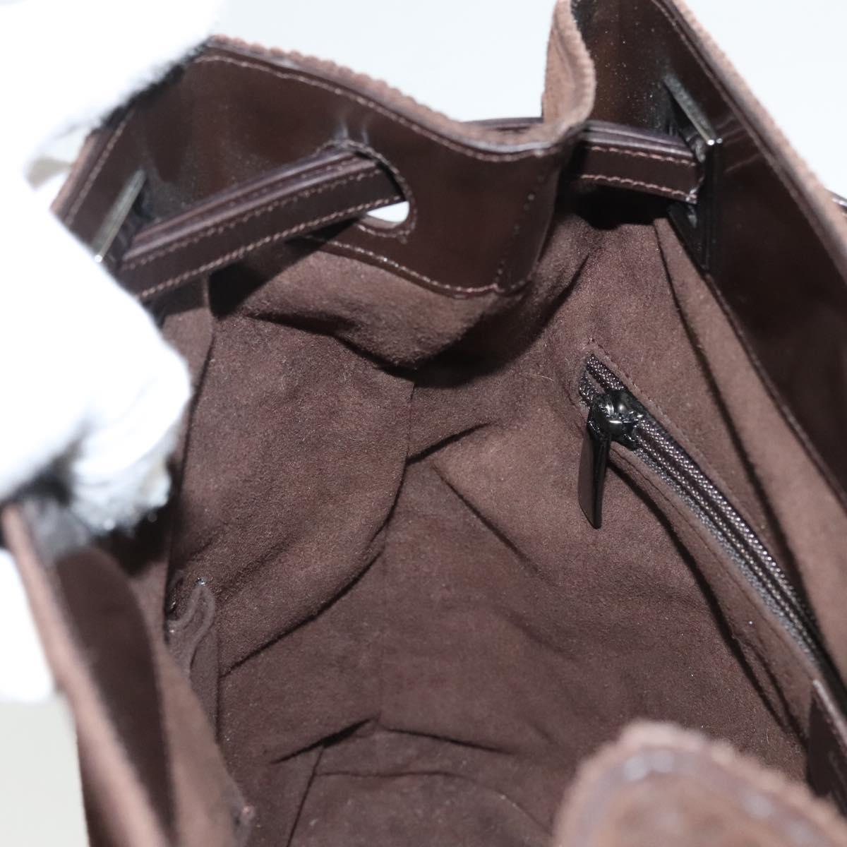 Salvatore Ferragamo Hand Bag Suede Brown Auth BA1711