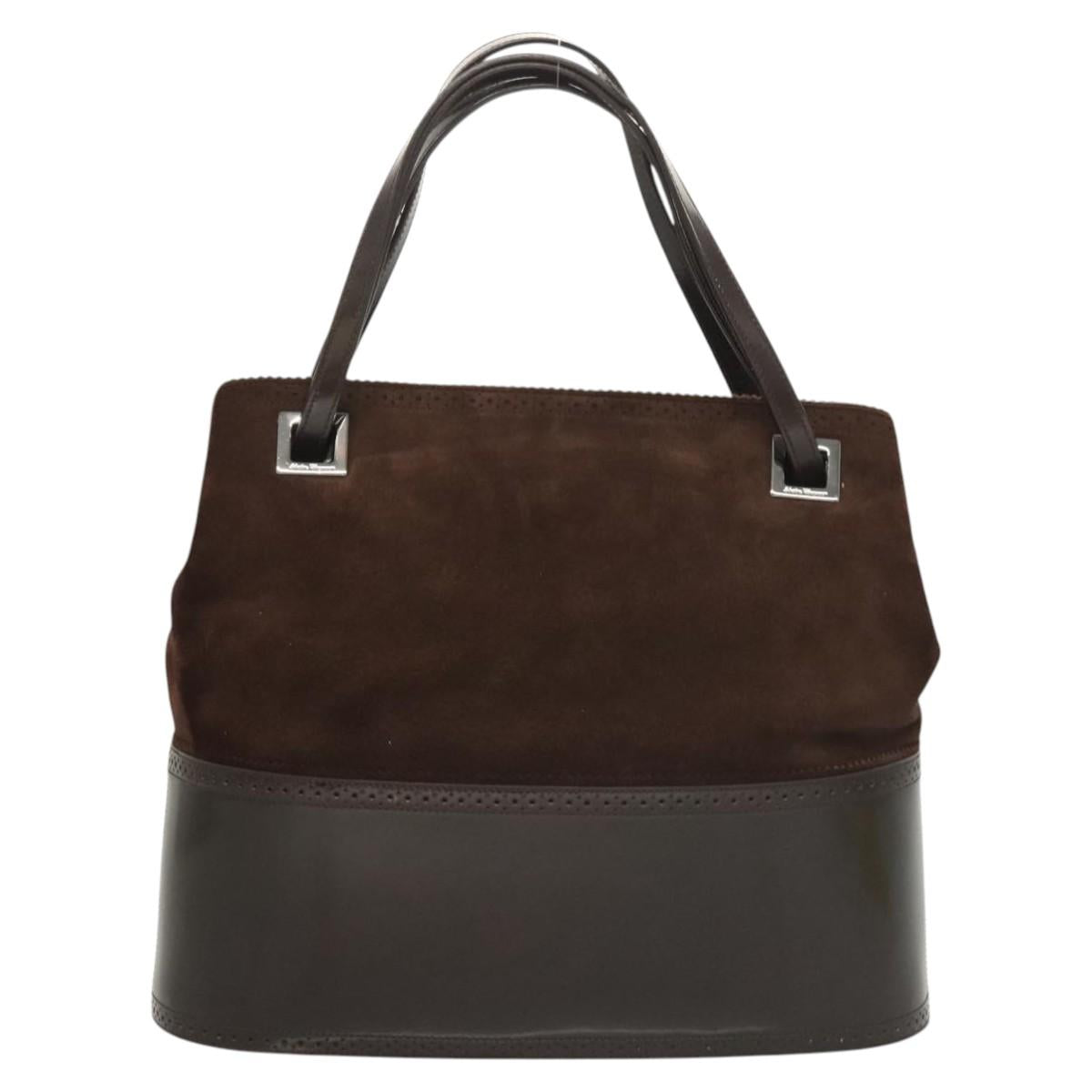 Salvatore Ferragamo Hand Bag Suede Brown Auth BA1711